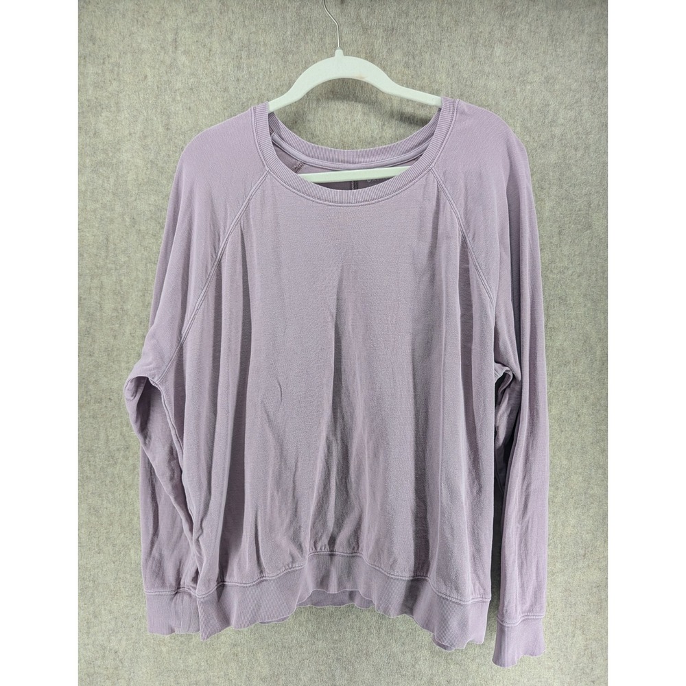 Athleta Mindset Sweatshirt Womens XL Purple‎ Lavender Raglan Pullover Crewneck